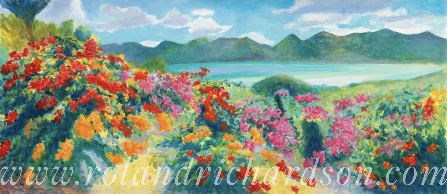 Rainbow Bougainvillea Overlooking the Sea — Roland Richardson